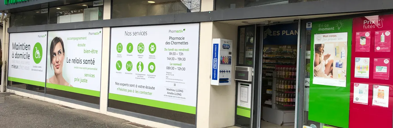 Devanture pharmacie des Charmettes